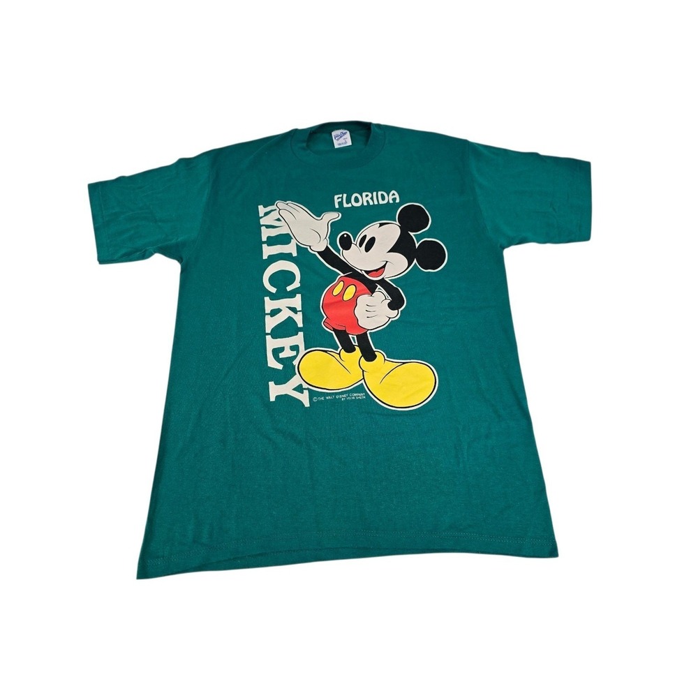 Vtg Disney Mickey Mouse Orlando Florida Velva Sheen T-Shirt L USA Single Stitch